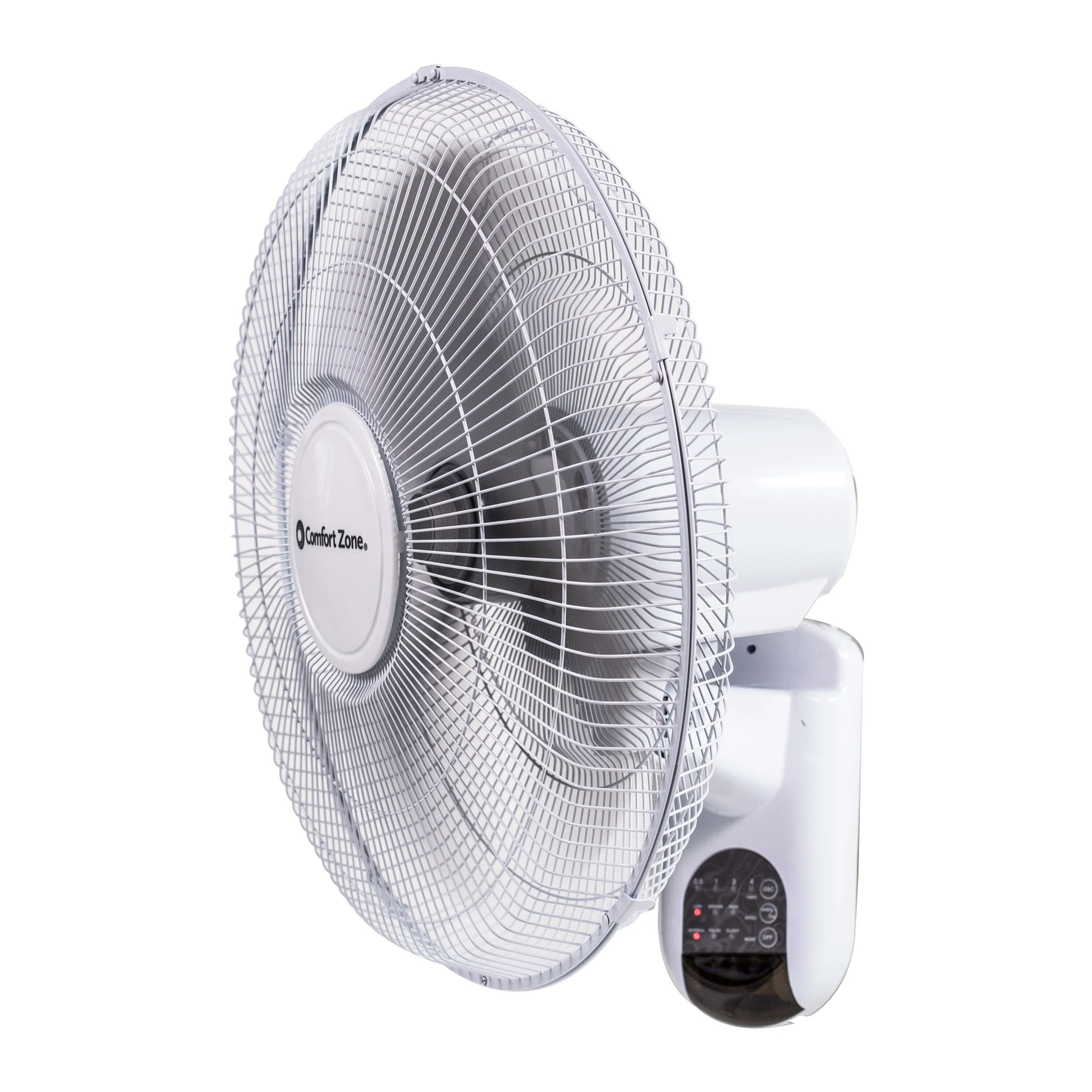 16" 3-Speed Oscillating Wall Mount Fan with Remote Control, Timer and Adjustabl