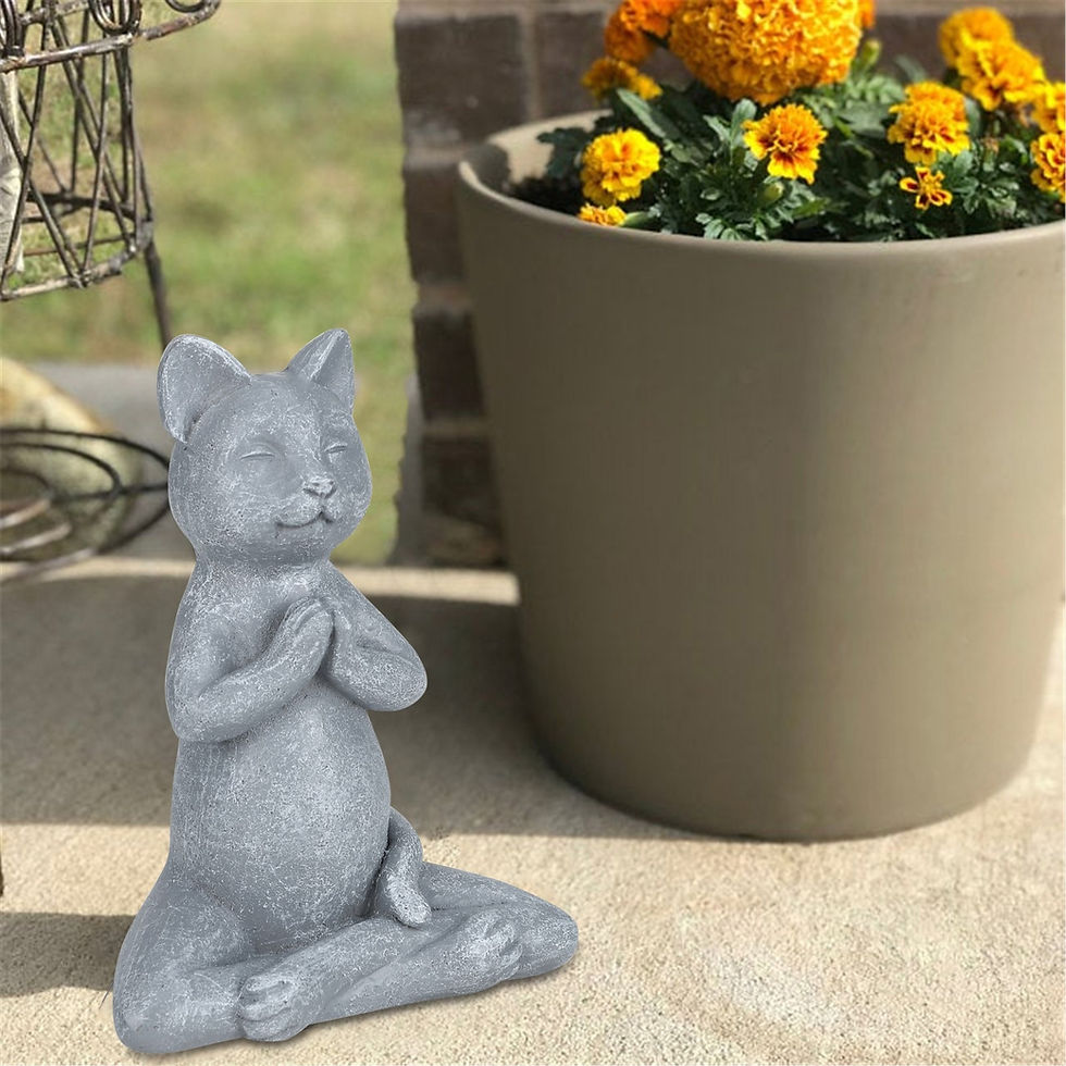 Thumbnail: Cat Buddha Meditation Statue Garden Decoration Outdoor Sculpture home decor for