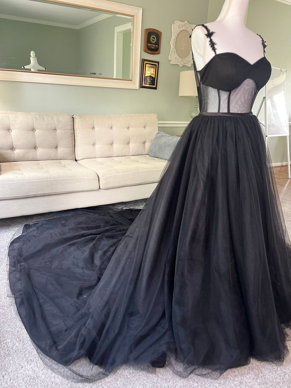 Thumbnail: Beyprern Beautiful Corset Crystal Long Maxi Dress Sparkle Cut-Out Black Rhinest