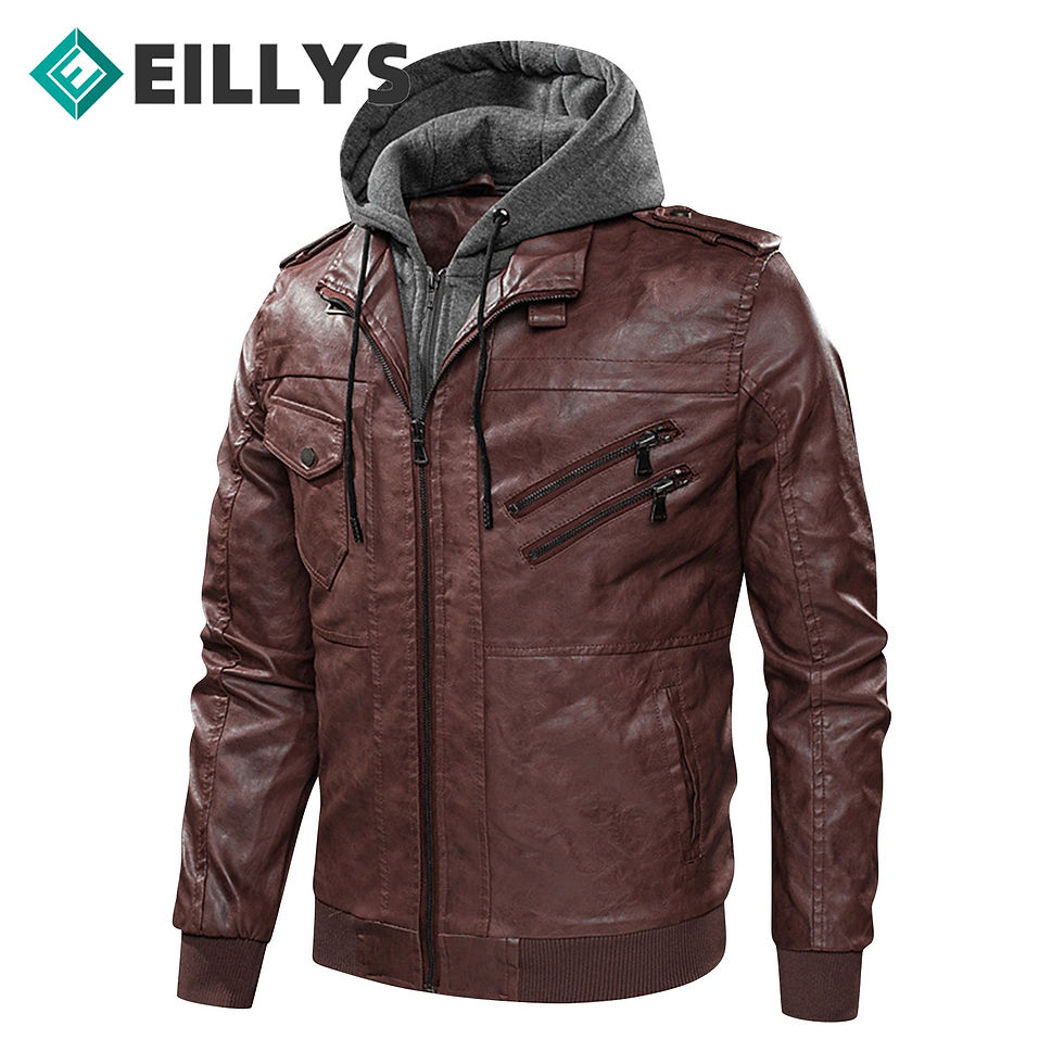 Miniatyrbilde: leather Motorcycle Jacket Club Bomber chaqueta Men Casual PU Leather Jackets Ma