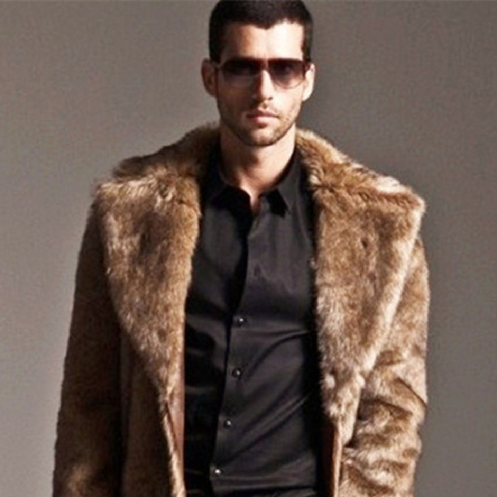 الصورة المصغرة: Men's Suit Collar Imitation Fur Coat