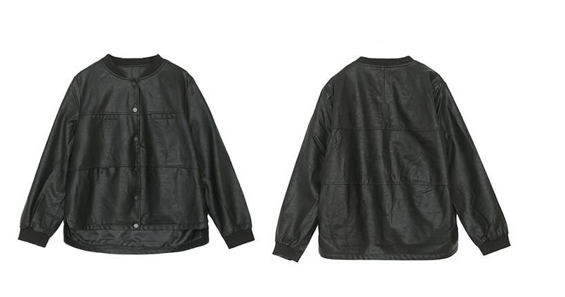 Thumbnail: Autumn Women's Black Top Fashion Casual PU Leather Jacket