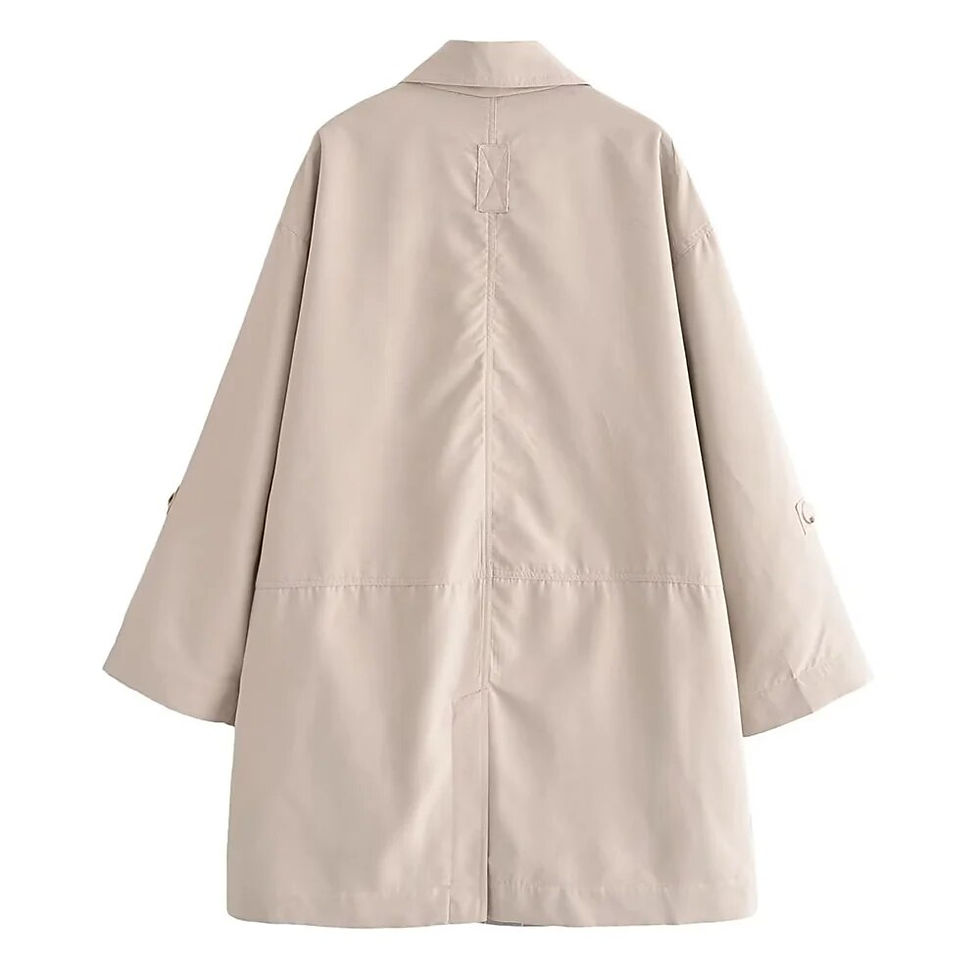 Thumbnail: UNIZERA2023 Autumn and Winter New Women's Retro Pocket Decoration Loose POLO Ne