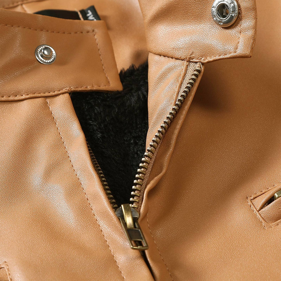 Thumbnail: Spring Autumn Leather Jacket Men Stand Collar Slim Pu Leather Jacket Trend Moto
