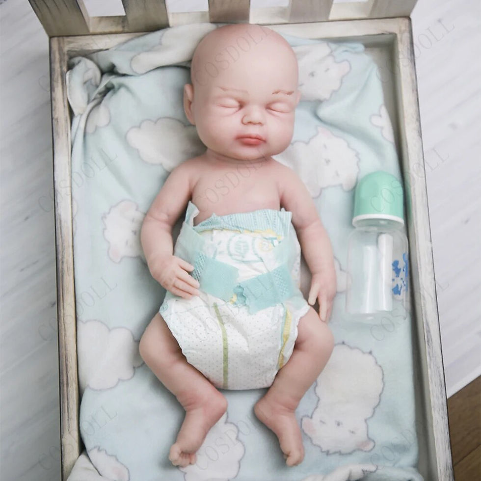 Thumbnail: COSDOLL 39cm 1.75kg Full Body Silicone Reborn Dolls Eyes Closed Realistic Newbo