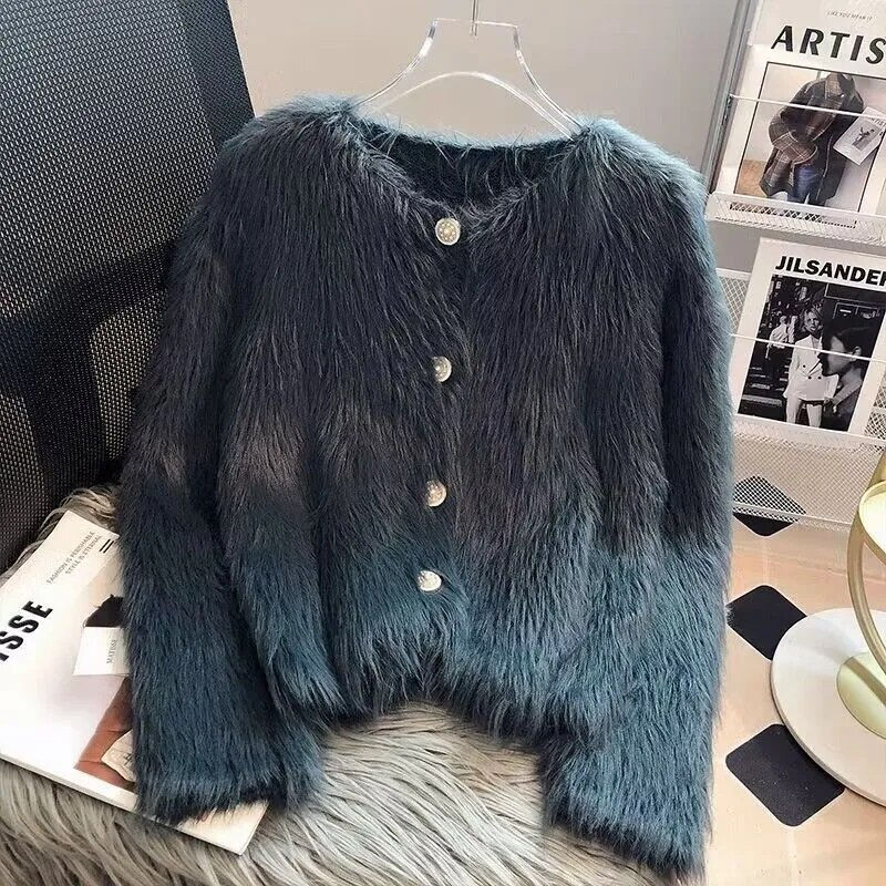 Miniatura: Imitation mink cashmere knitted cardigan sweater coat women autumn and winter 2