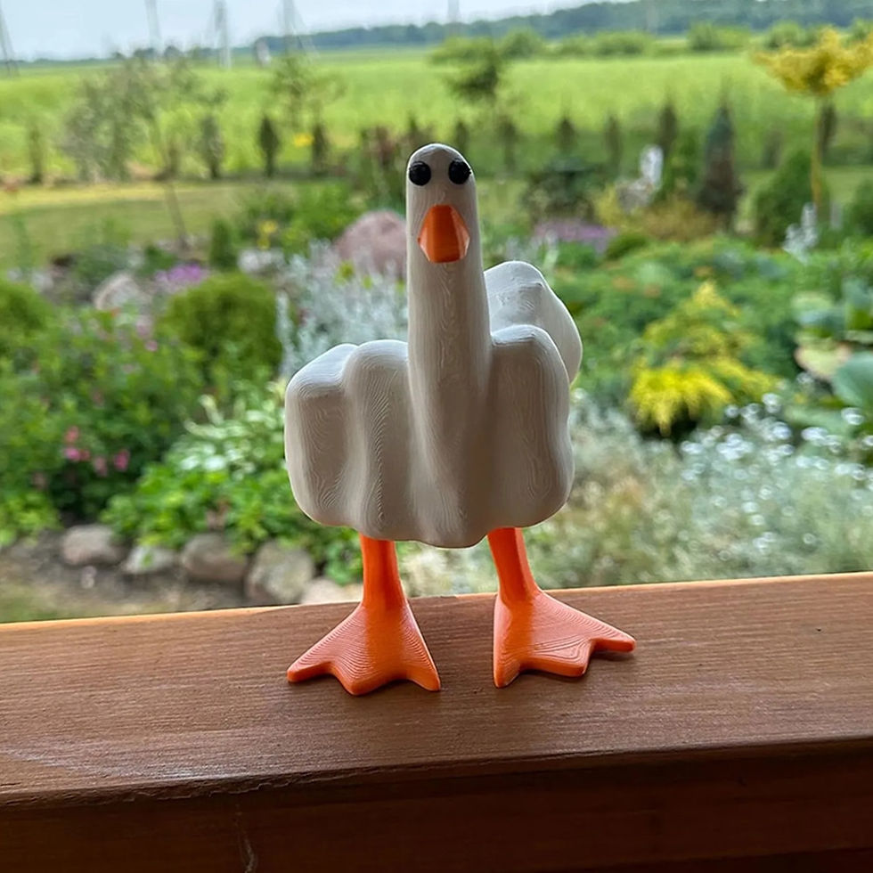 Miniatyrbilde: Creative Funny Little Duck Personalized Middle Finger Resin Statue Home Desktop