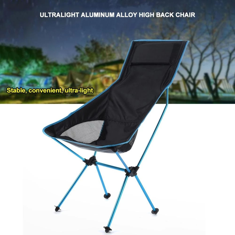 Foldable Outdoor Chair Collapsible Camping Chair Portable Folding for Beach Pic