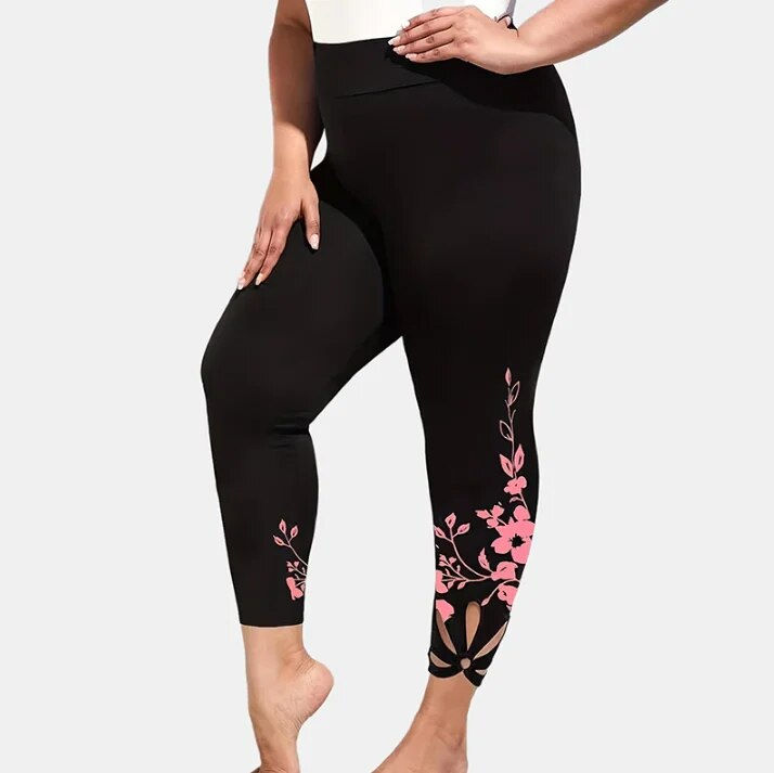 Thumbnail: plus size Women's Yoga leggings cut out abdominal hip lifting high waist fitnes