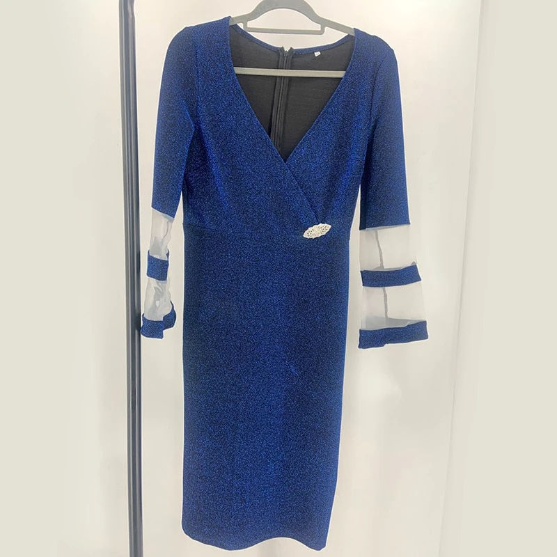 Thumbnail: Rimiut Plus Size Women Fashion Dresses 4XL 5XL Shining Slim Fit Party Dress Mes