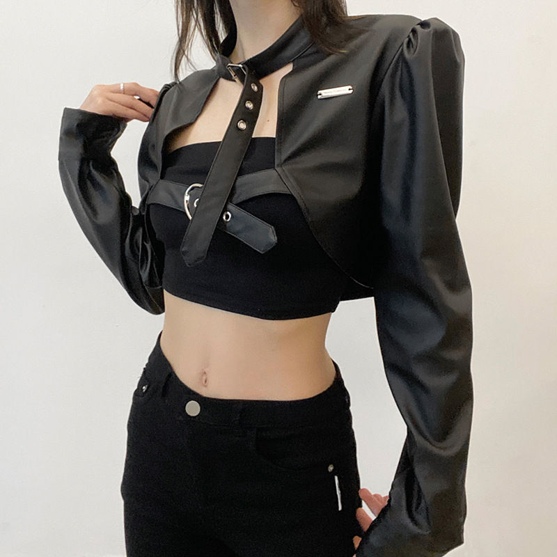 الصورة المصغرة: Street Biker Women's Short Leather Jacket