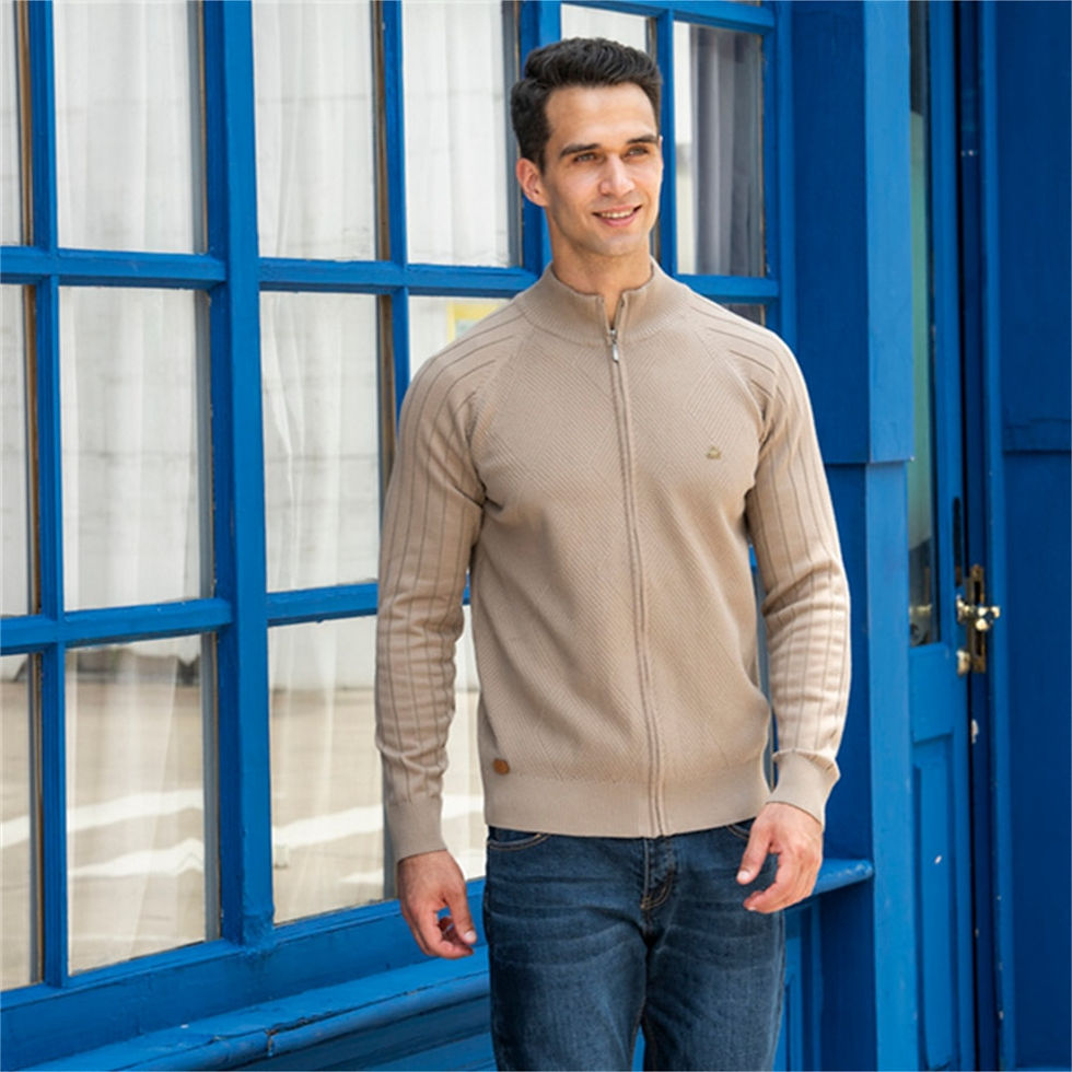 Thumbnail: AIOPESON Argyle Solid Color Cardigan Men Casual Quality Zipper Cotton Winter Me