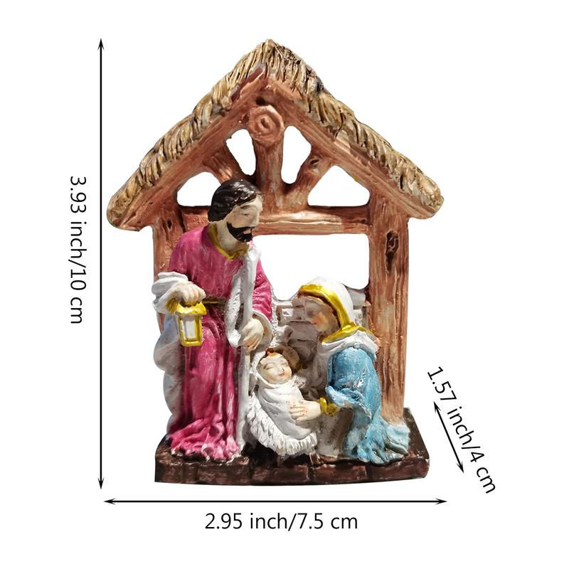 Thumbnail: Nativity Figurine Jesus Family Statue Religious Figurine Home Decoration Resin