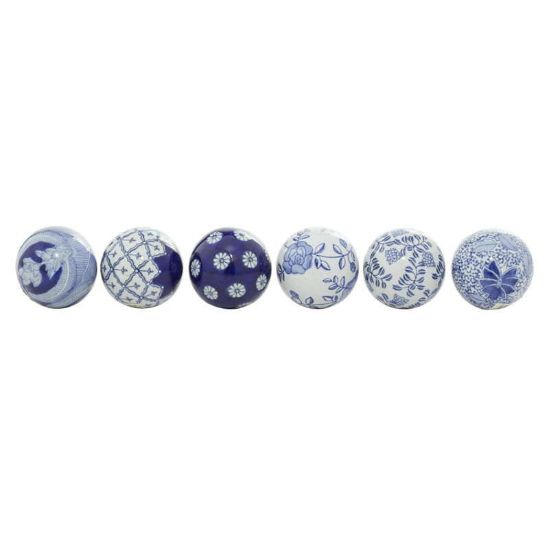 Thumbnail: 3"  Decorative Ceramic Orbs & Vase Filler with Varying Patterns (6 Count)