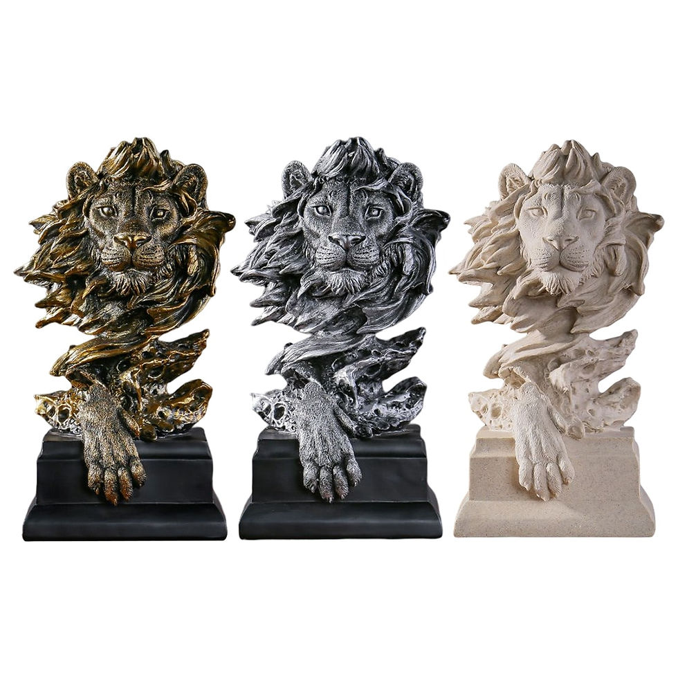 Miniatura: Lion Head Figurine Ornaments Art Crafts Nordic Style Sculpture Home Decor Accen