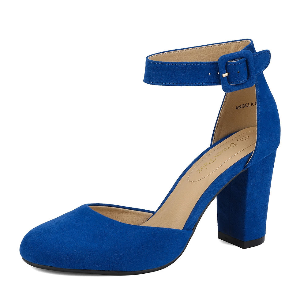 Thumbnail: Dream Pairs Women's High Heels Chunky Wedding Pumps Shoes Closed Toe