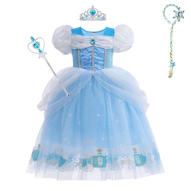 Thumbnail: Girls Party Dresses Brithday Gift Costume Cinderella Princess Ball Gown Sequin