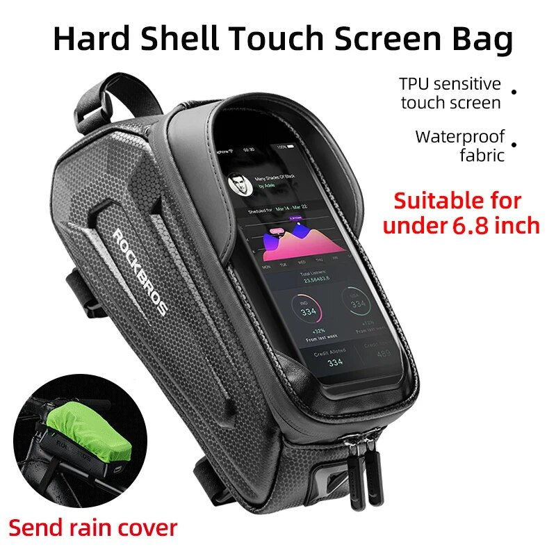 थंबनेल: ROCKBROS Bicycle Bag Waterproof Touch Screen Cycling Bag Top Front Tube Frame M