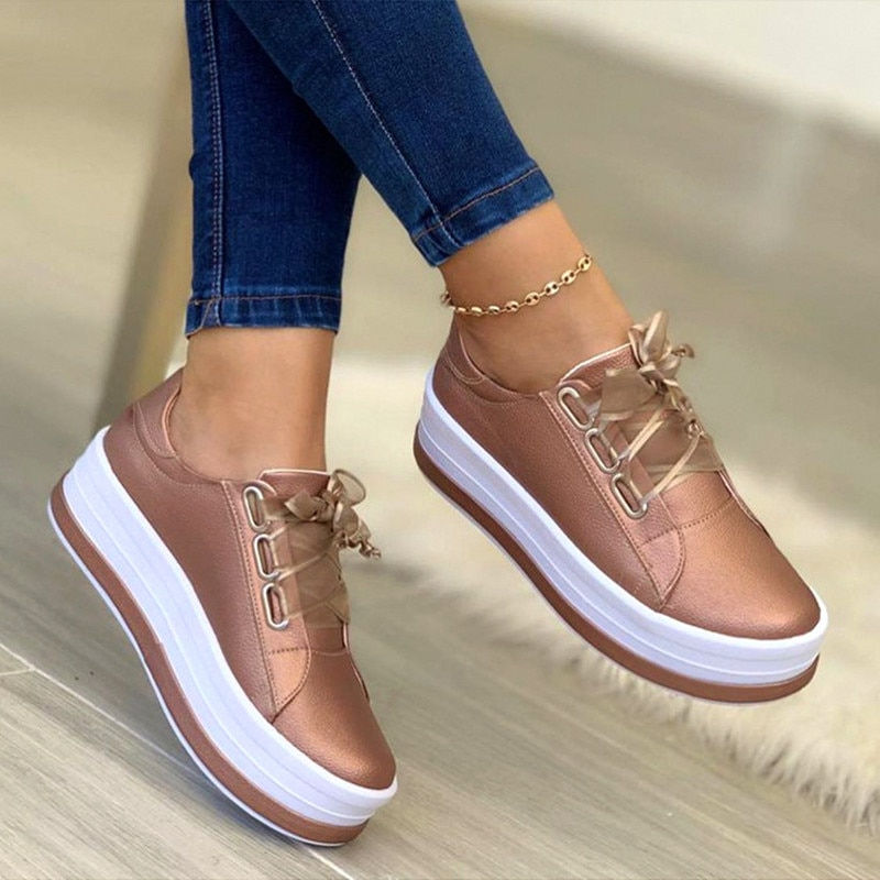Miniatyrbilde: Women Sports Shoes Lady Vulcanized Shoes Outdoor Platform Shoes Female Casual P