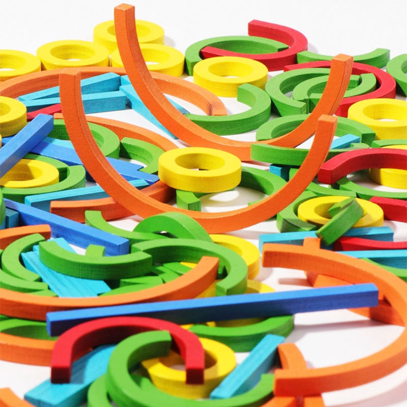 Miniatura: Wooden Creative Sticks And Rings Puzzle Intelligence Game Montessori Early Chil