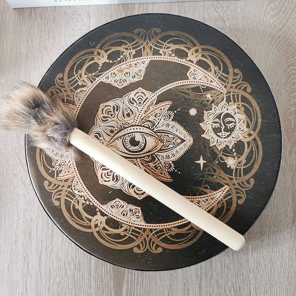 Miniatura: 25cm Shaman Drum Alchemical Moon Decoration Handmade Shaman Drum Tree of Life S