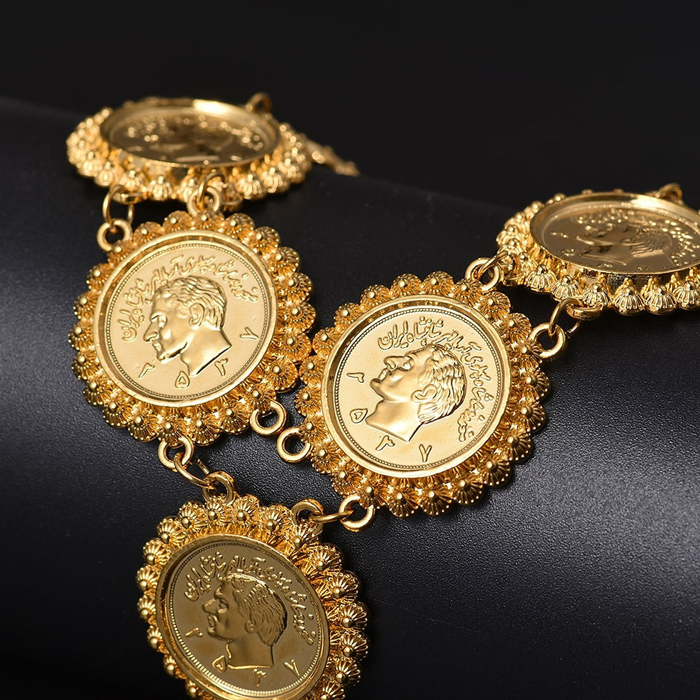 Thumbnail: NEW Muslim Allah Necklace Arabic Coin Necklace for Women Gold Color Arab/Africa