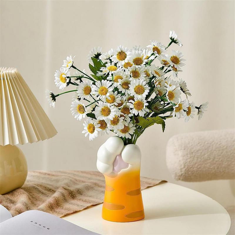 תמונה ממוזערת: Cat Paw Vase Cute Cartoon Cat Claw Flower Vase Resin Craft Ornament Table Cente