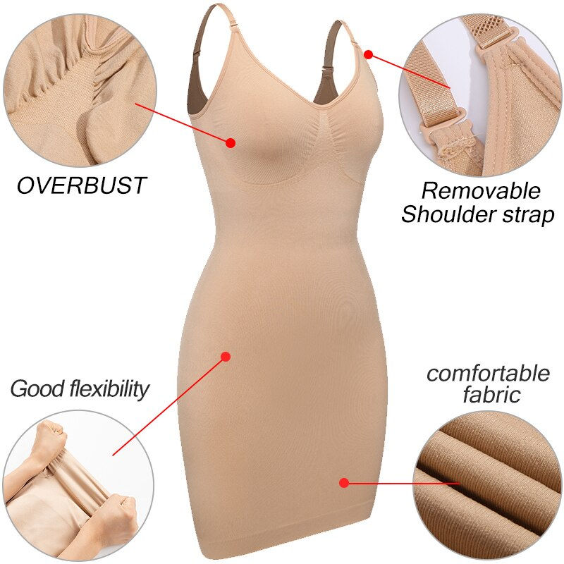 Thumbnail: Bodysuit Shapewear Under Dresses for Women Seamless Slimming Waist Trainer