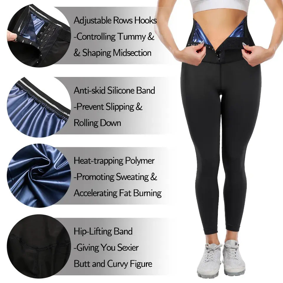 Miniatura: NEW2023 High Waist Sauna Leggings for Women Workout Sweatpants Waist