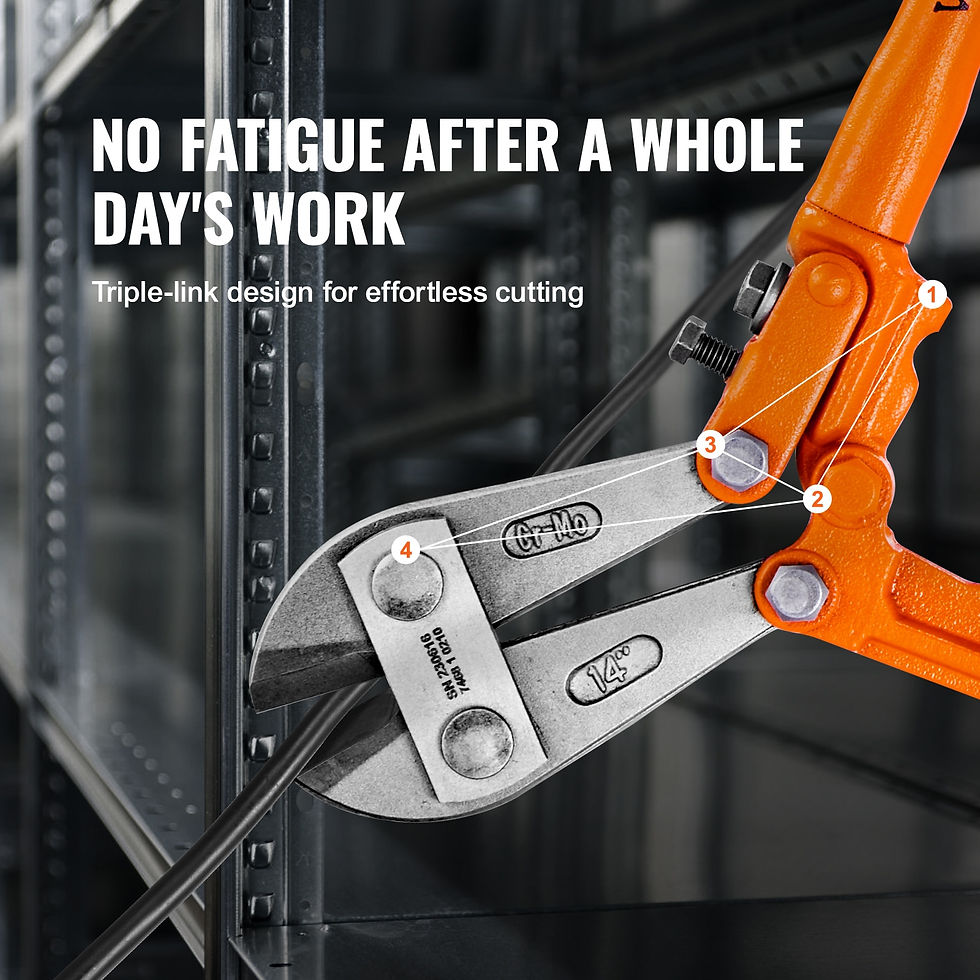 Thumbnail: VEVOR Bolt Cutter 8in/14in/18in/24in Lock Cutter Bi-Material Handle with Soft R
