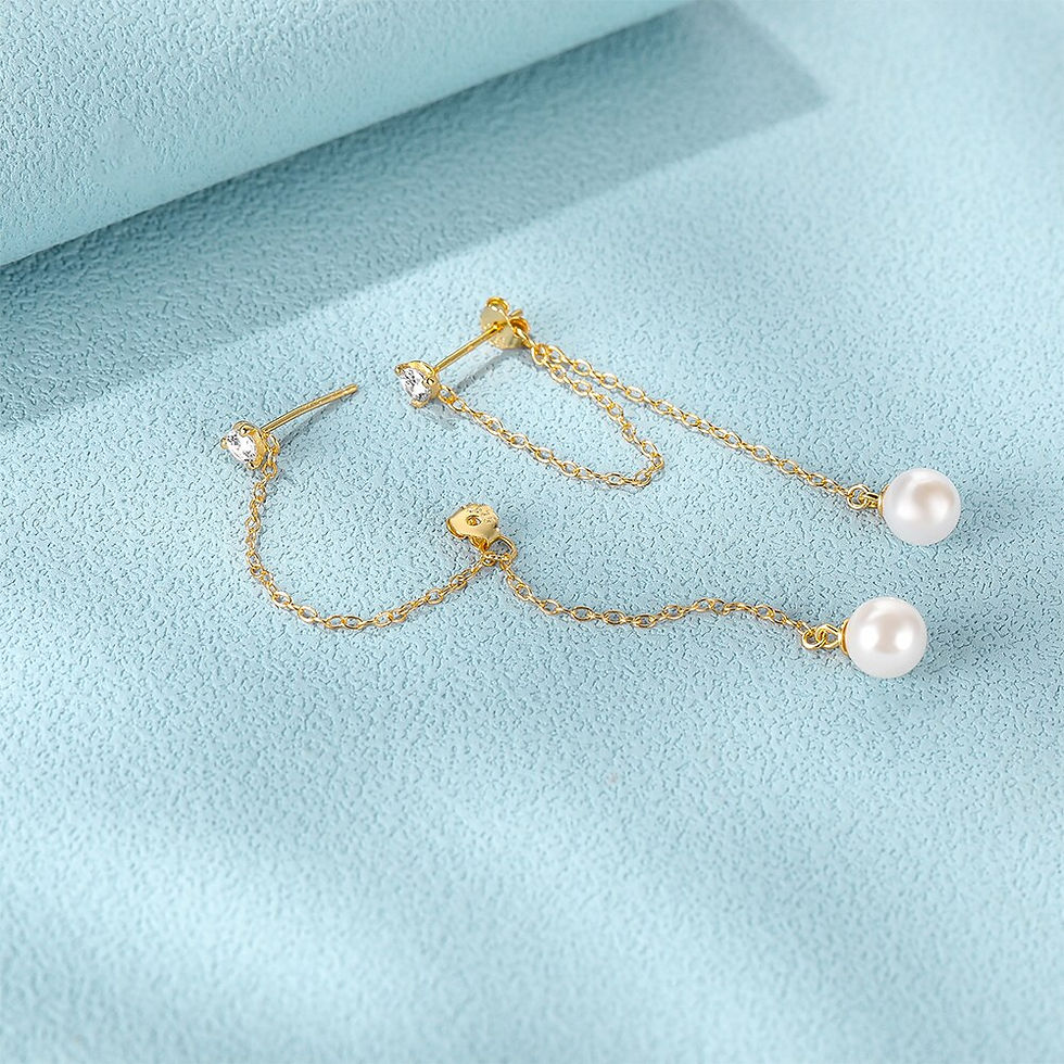 Thumbnail: ROXI Bohemia Irregular White Pearls Earrings for Women 925 Sterling Silver Tass