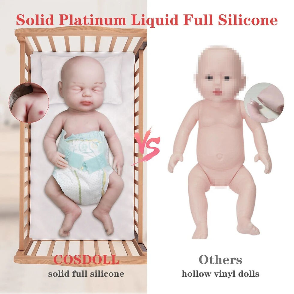 Thumbnail: COSDOLL 39cm 1.75kg Full Body Silicone Reborn Dolls Eyes Closed Realistic Newbo