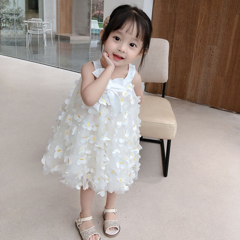 Thumbnail: Baby Girl Summer Dress Rainbow Mesh Tutu Dress Toddle Cute Party Suspender