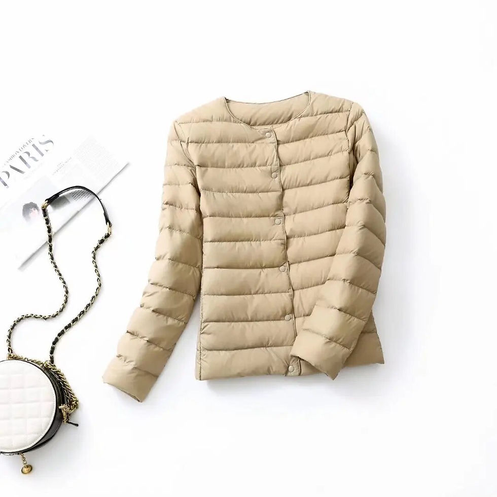 ภาพขนาดย่อ: Women Liner Duck Down Jacket O-neck Variable V-neck 2023 New Female Fall Winter