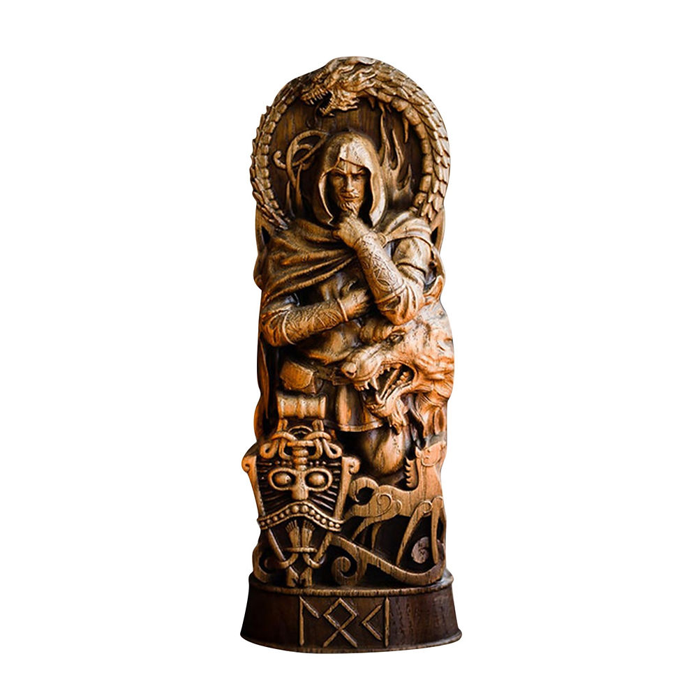 Küçük resim: Resin Statue Nordic Gods Odin Sol Loki Freya Legend Viking God Carving Asa Prot