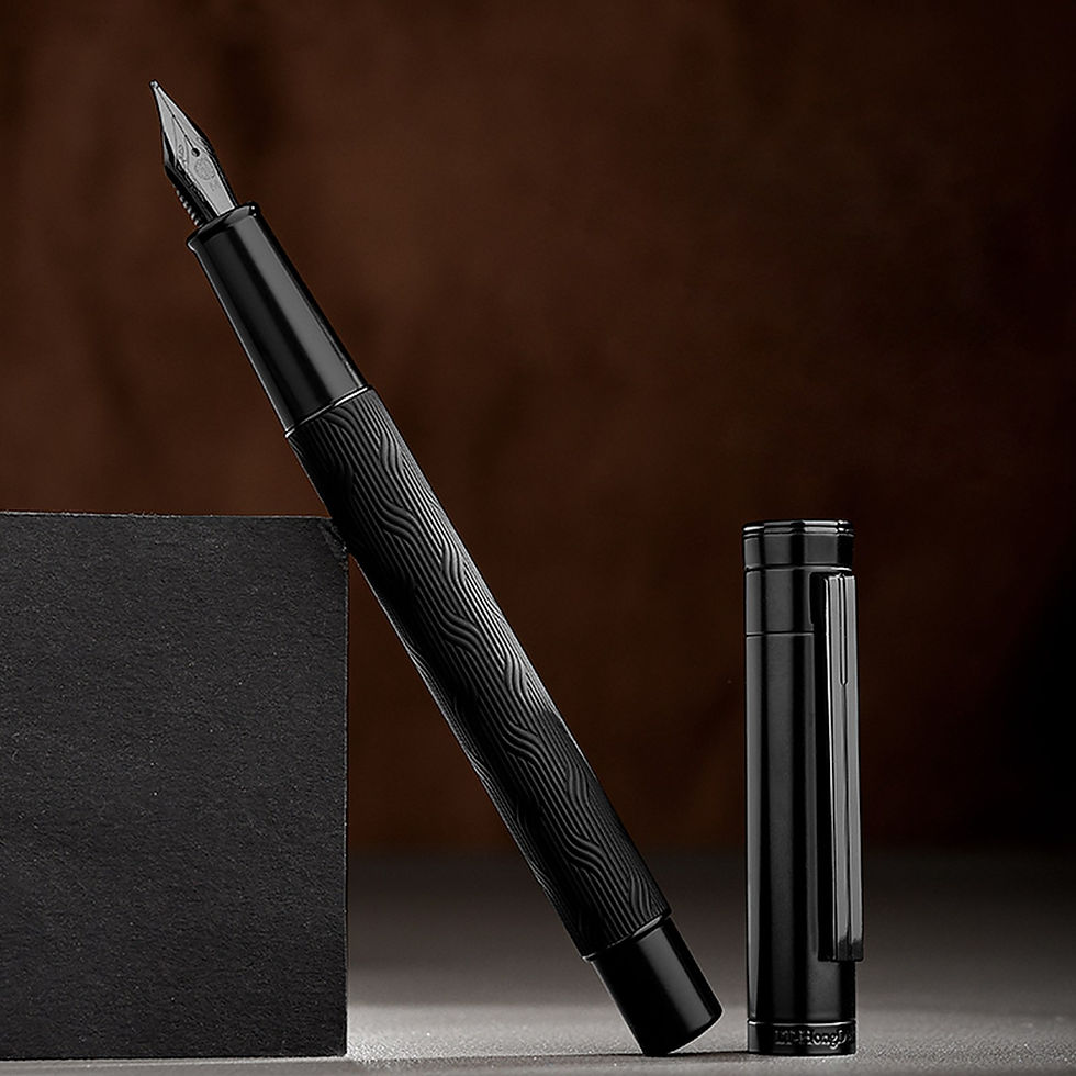 Thumbnail: Hongdian  EF/F/M Nibs Black Fountain Pen Carbon Fiber Gift Pen ink pens