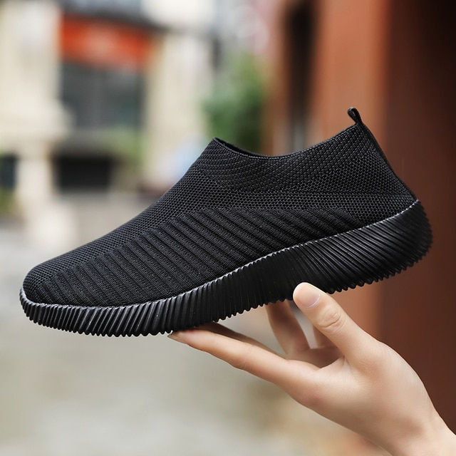 Thumbnail: Women Vulcanized Shoes High Quality Women Sneakers Slip On Flats Shoes Women Lo