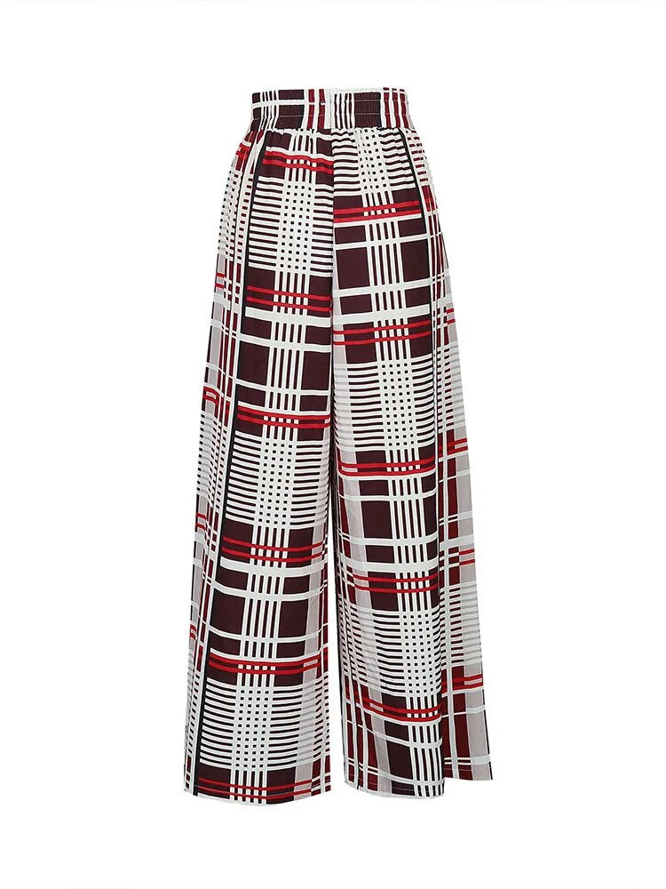 Thumbnail: Plus Size 2023 Fashion Trend Pants Women's Spring High Waist Striped Wide Leg P