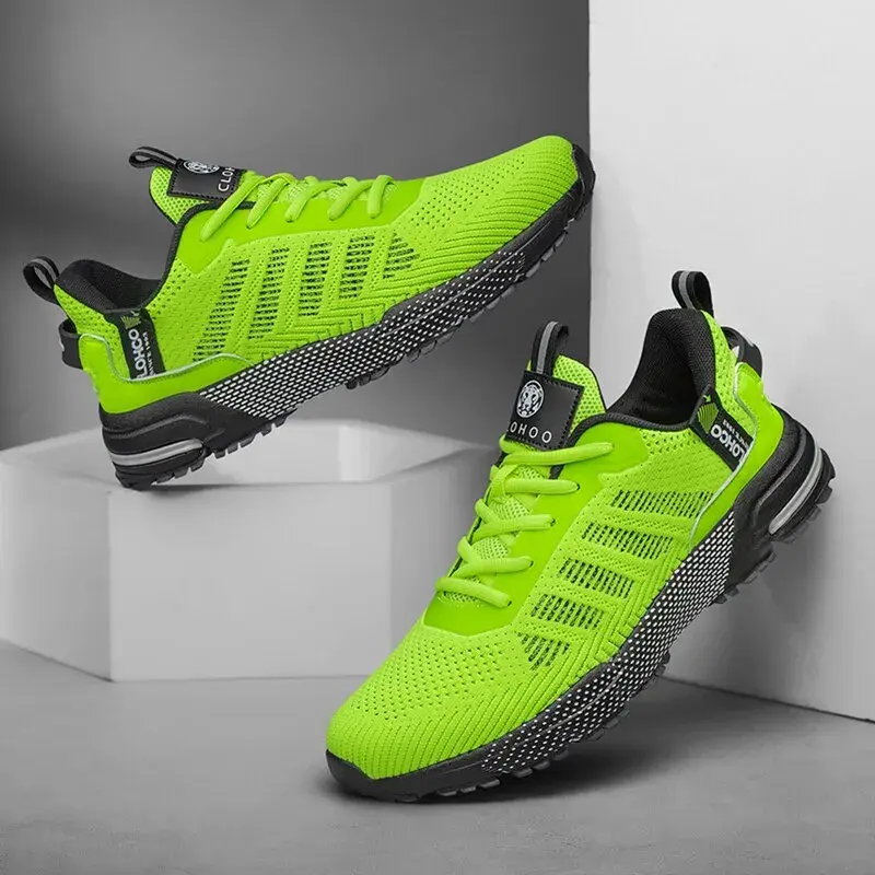 Thumbnail: Men's Trendy Knitted Breathable Lightweight Comfy Sneakers For Running Jogging,