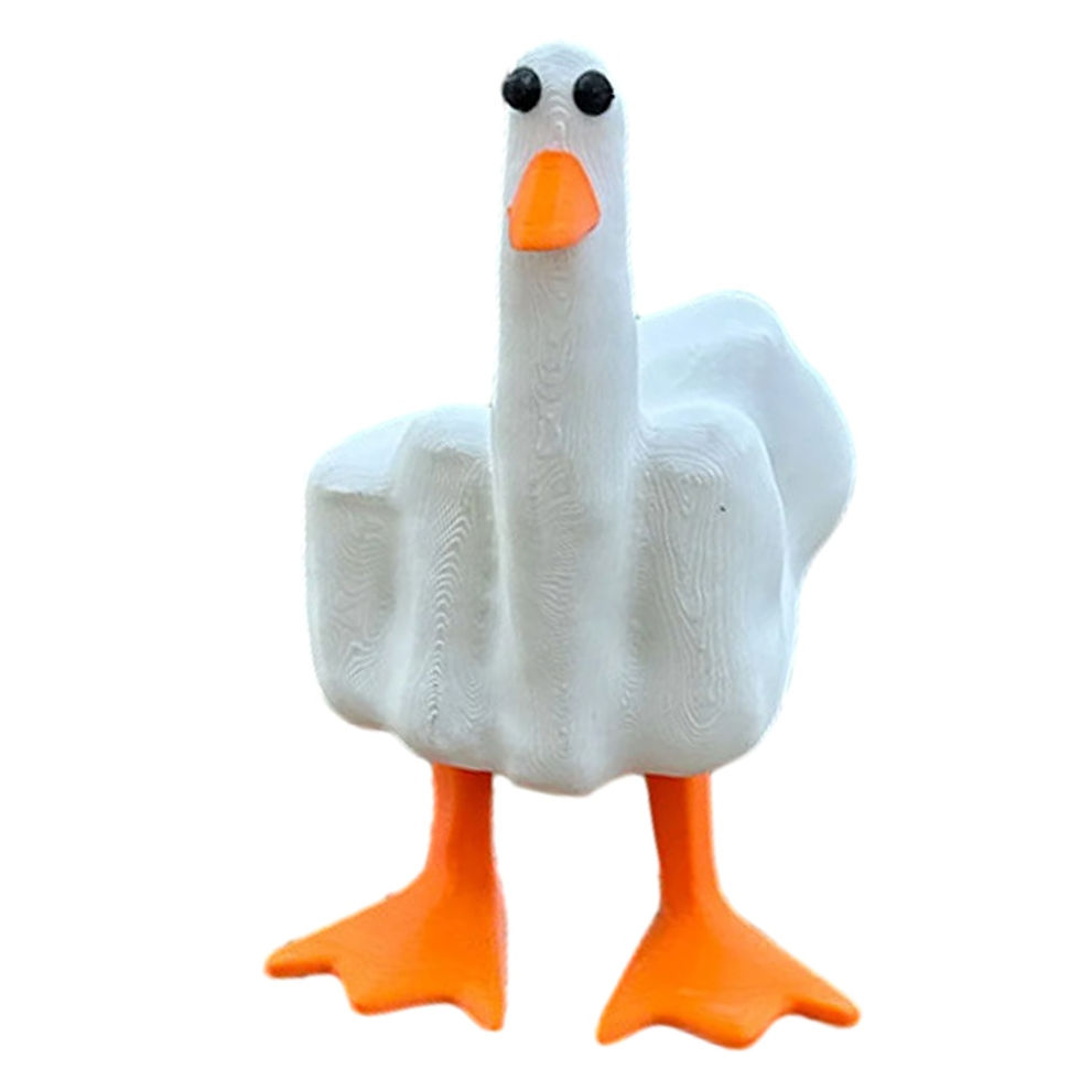Thumbnail: Creative Funny Little Duck Personalized Middle Finger Resin Statue Home Desktop