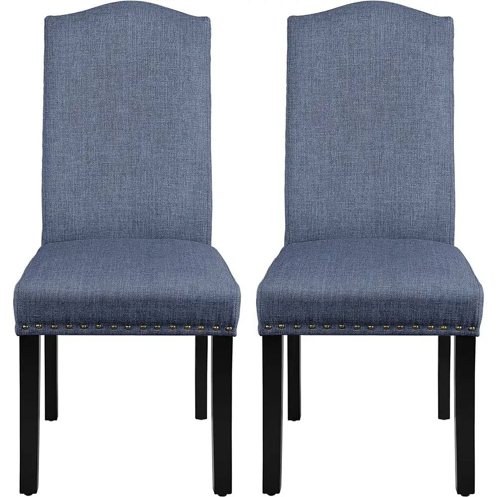 Thumbnail: 2pcs Tufted High Back Dining Chair, Gray