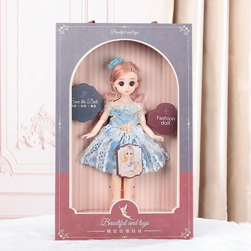 Thumbnail: BJD Doll 41cm Ball Joint Doll 3D Eyes Doll Girl With Full Set Clothes Dress Up