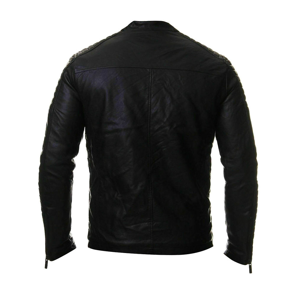Thumbnail: Mens Fashion Stand Collar Leather Jackets Man Casual Windproof Slim Fit PU Jack