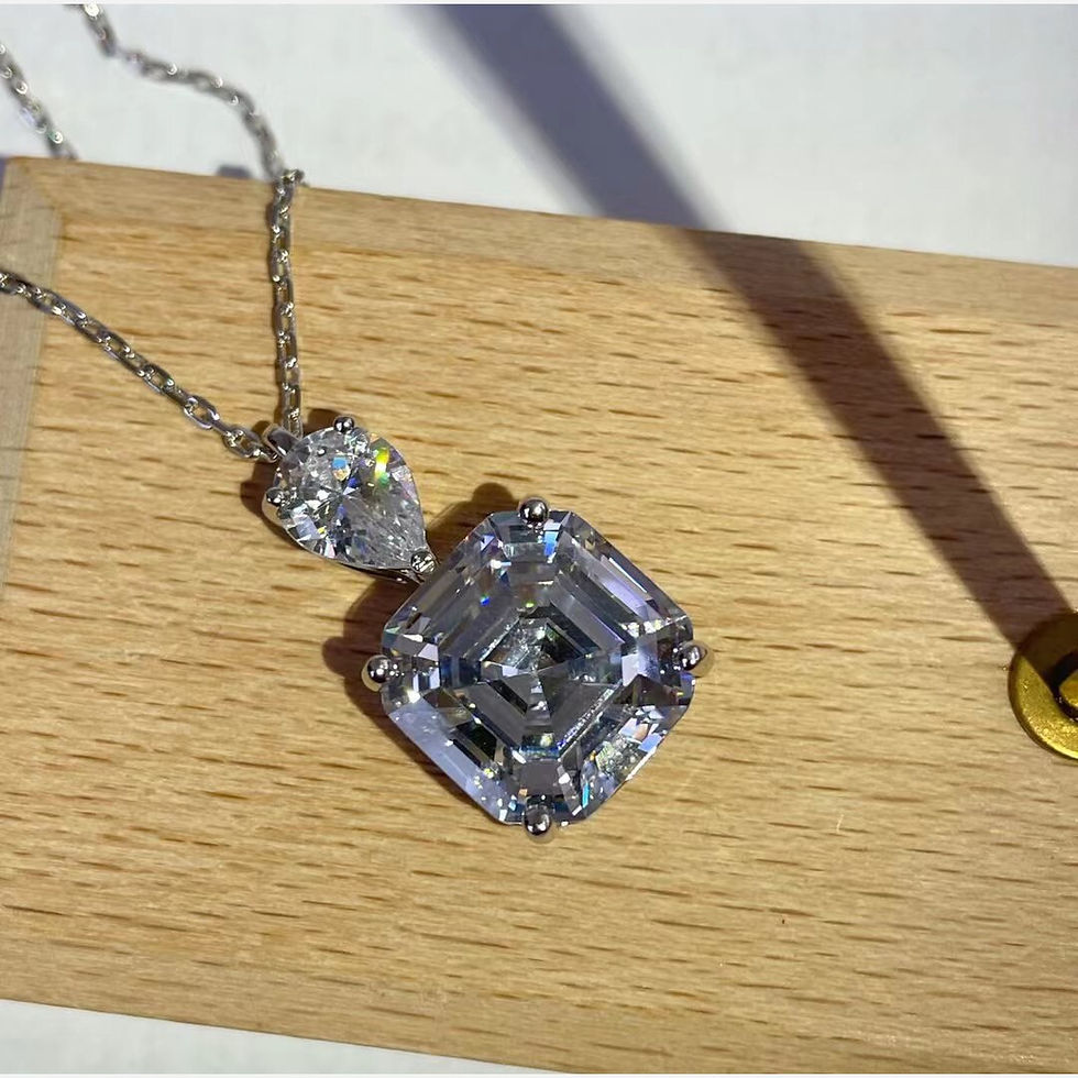 Hình thu nhỏ: Gem's Ballet 925 Sterling Silver High Carbon Diamond Sparkling Asscher Cut 12