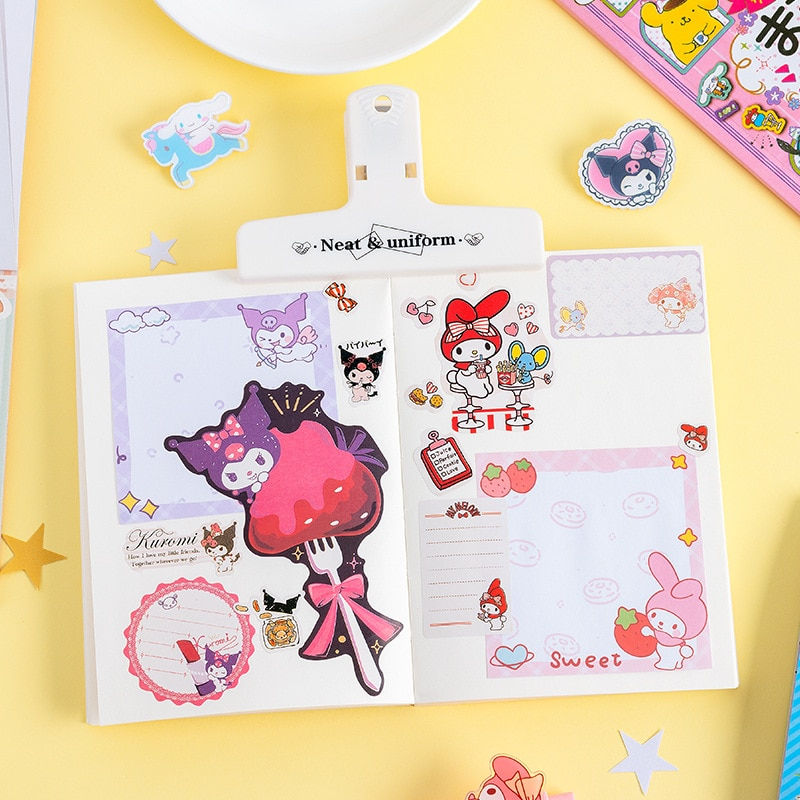 Miniature : New Sanrio Hello Kitty Sticker Book Melody Cinnamoroll Goo Card Cartoon Cute St