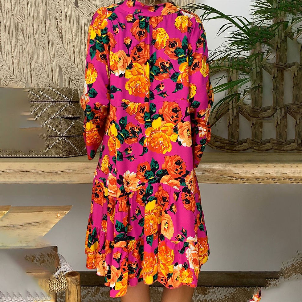 थंबनेल: Boho Dress Elegant Sexy Dresses Plus Size Vestidos Women Loose Floral Print Lon