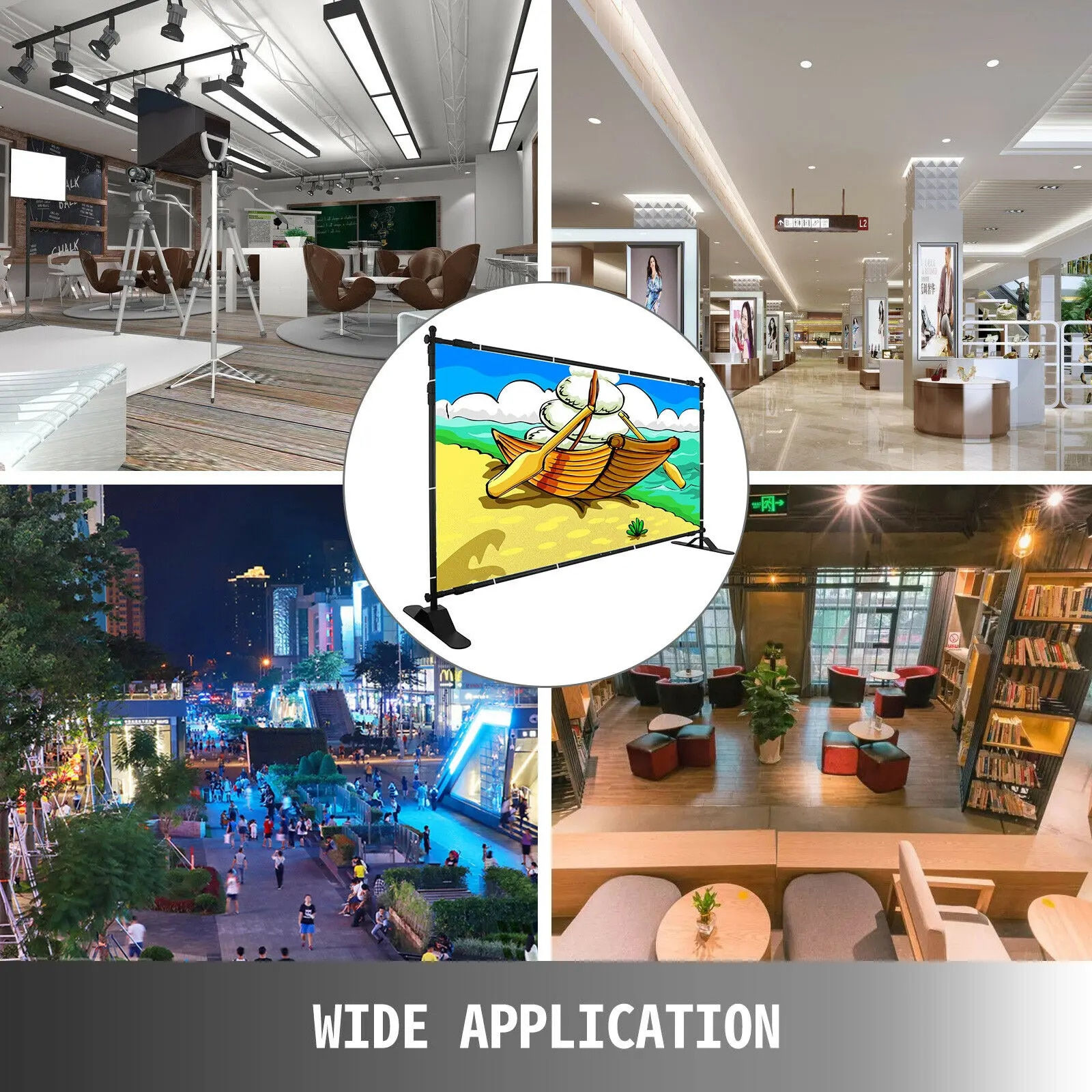 VEVOR 3x2.4M Backdrop Background Stand Adjustable Telescopic Backdrop Banner St