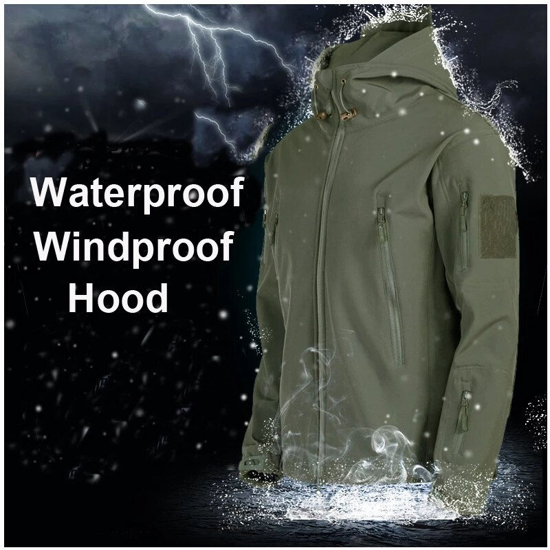 Miniatura: Winter Autumn Fleece Men Jacket Military Tactical Waterproof Suit Outdoor Fishi