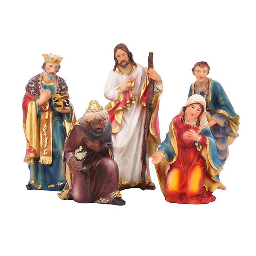 Miniatiūra: 11pcs Nativity Scene Crafts Statue Christ Birth Of Jesus Ornament Resin Christm