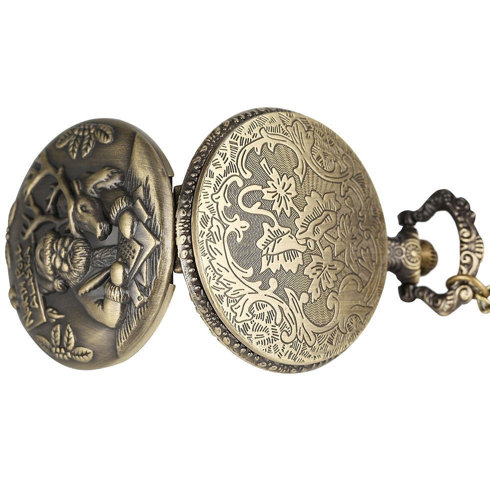 Miniatura: Vintage Bronze Christmas quartz pocket watch Men Women Necklace Wall Clock Arab